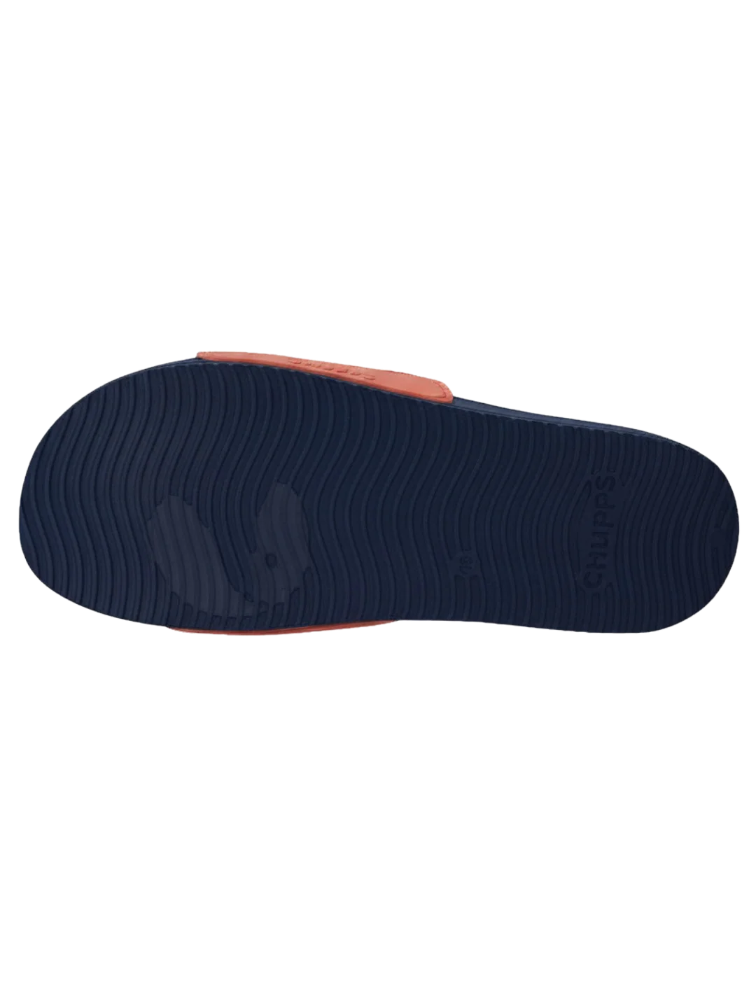 Chupps Men's Navy & Orange Printed Comfort Slides | Premium Lightweight Cushioned Anti-Slip Casual Slip-On Slippers for Everyday Wear