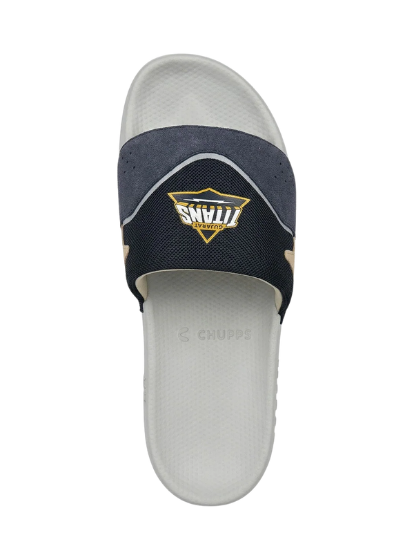 Chupps Men's Navy & White Comfort Slides | Premium Lightweight Cushioned Anti-Slip Casual Slip-On Slippers for Everyday Wear
