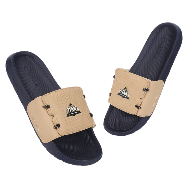 Chupps Men's Beige Comfort Slides | Premium Lightweight Cushioned Anti-Slip Casual Slip-On Slippers for Everyday Wear