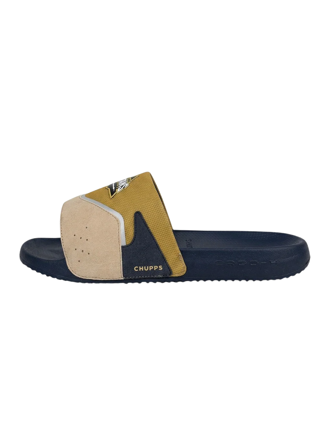 Chupps Men's Olive & Navy Comfort Slides | Premium Lightweight Cushioned Anti-Slip Casual Slip-On Slippers for Everyday Wear