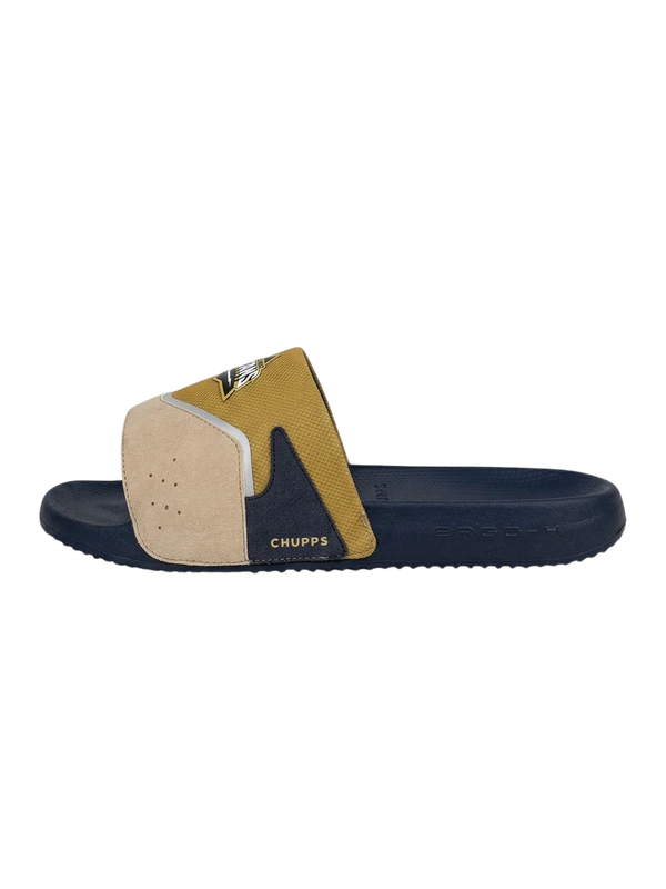 Chupps Men's Olive & Navy Comfort Slides | Premium Lightweight Cushioned Anti-Slip Casual Slip-On Slippers for Everyday Wear