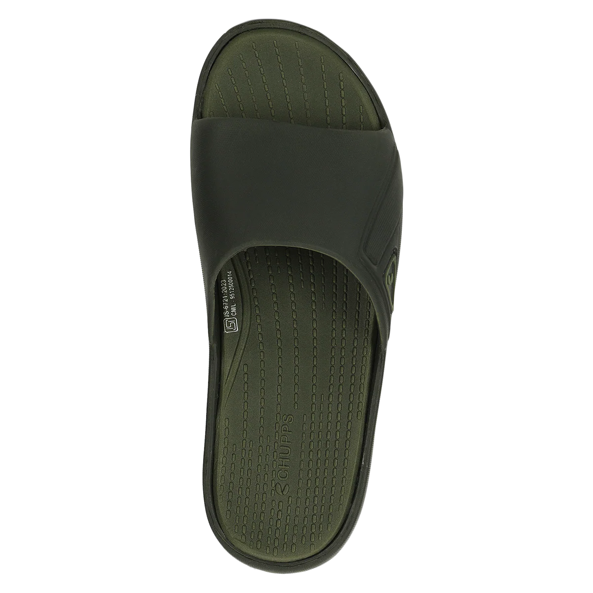 Chupps Men's Olive Green Comfort Slides | Premium Lightweight EVA Anti-Slip Casual Slip-On Slippers for Everyday Wear