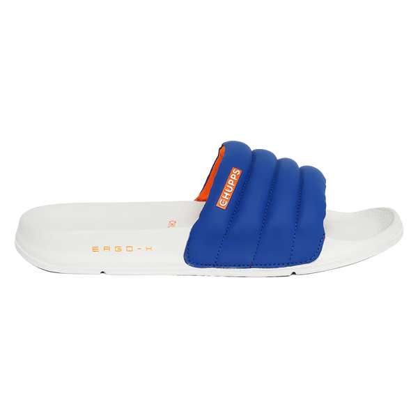 Chupps Men's Royal Blue Comfort Slides | Premium Lightweight Ergonomic Cushioned Casual Slip-On Slippers for Everyday Wear