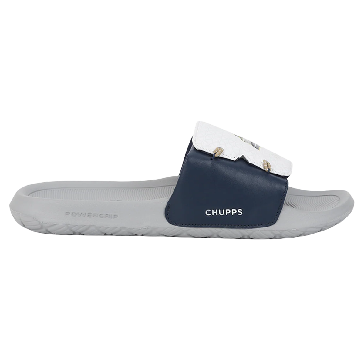 Chupps Men's Navy & White Comfort Slides | Premium Lightweight Cushioned Anti-Slip Casual Slip-On Slippers for Everyday Wear