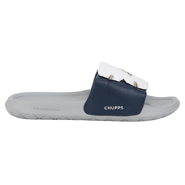Chupps Men's Navy & White Comfort Slides | Premium Lightweight Cushioned Anti-Slip Casual Slip-On Slippers for Everyday Wear