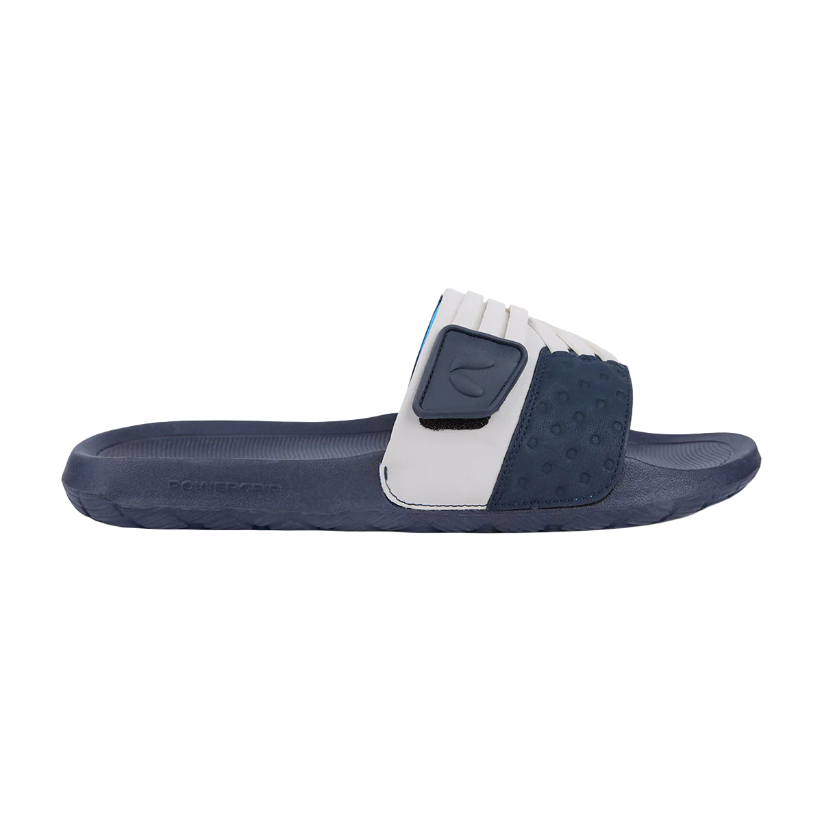 Chupps Men's White & Navy Comfort Slides | Premium Lightweight Anti-Slip Casual Slip-On Slippers for Everyday Wear