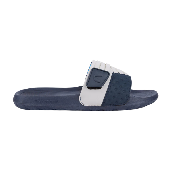 Chupps Men's White & Navy Comfort Slides | Premium Lightweight Anti-Slip Casual Slip-On Slippers for Everyday Wear