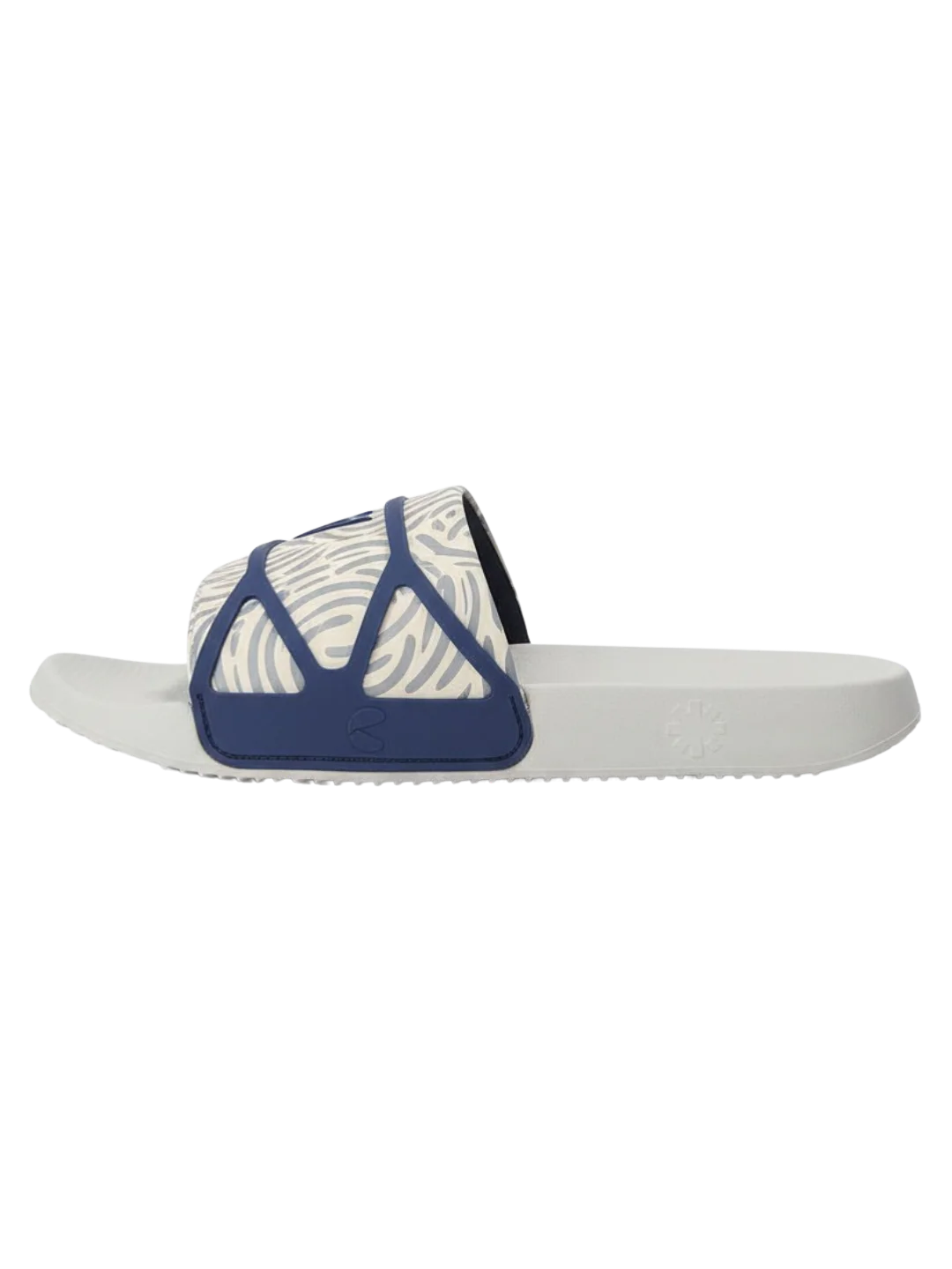 Chupps Men's White & Blue Printed Comfort Slides | Premium Lightweight Cushioned Anti-Slip Casual Slip-On Slippers for Everyday Wear