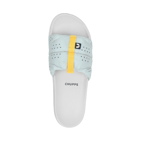 Chupps Men's Ice Blue Comfort Slides | Premium Lightweight Ergonomic Anti-Slip Casual Slip-On Slippers for Everyday Wear