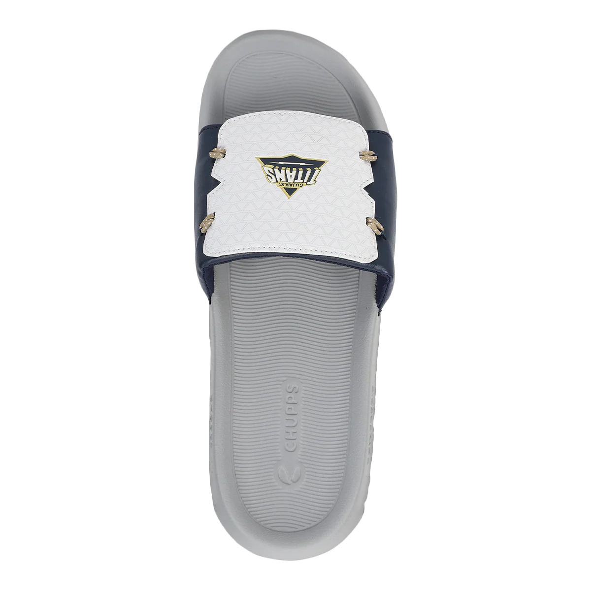 Chupps Men's Navy & White Comfort Slides | Premium Lightweight Cushioned Anti-Slip Casual Slip-On Slippers for Everyday Wear
