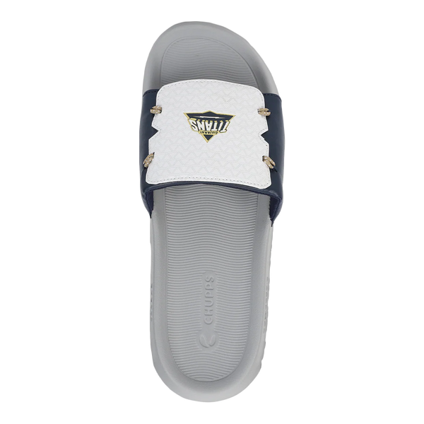 Chupps Men's Navy & White Comfort Slides | Premium Lightweight Cushioned Anti-Slip Casual Slip-On Slippers for Everyday Wear