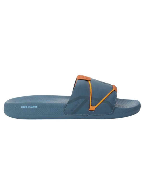 Chupps Men's Blue Comfort Slides | Lightweight Cushioned Anti-Slip Casual Slippers for Daily Wear