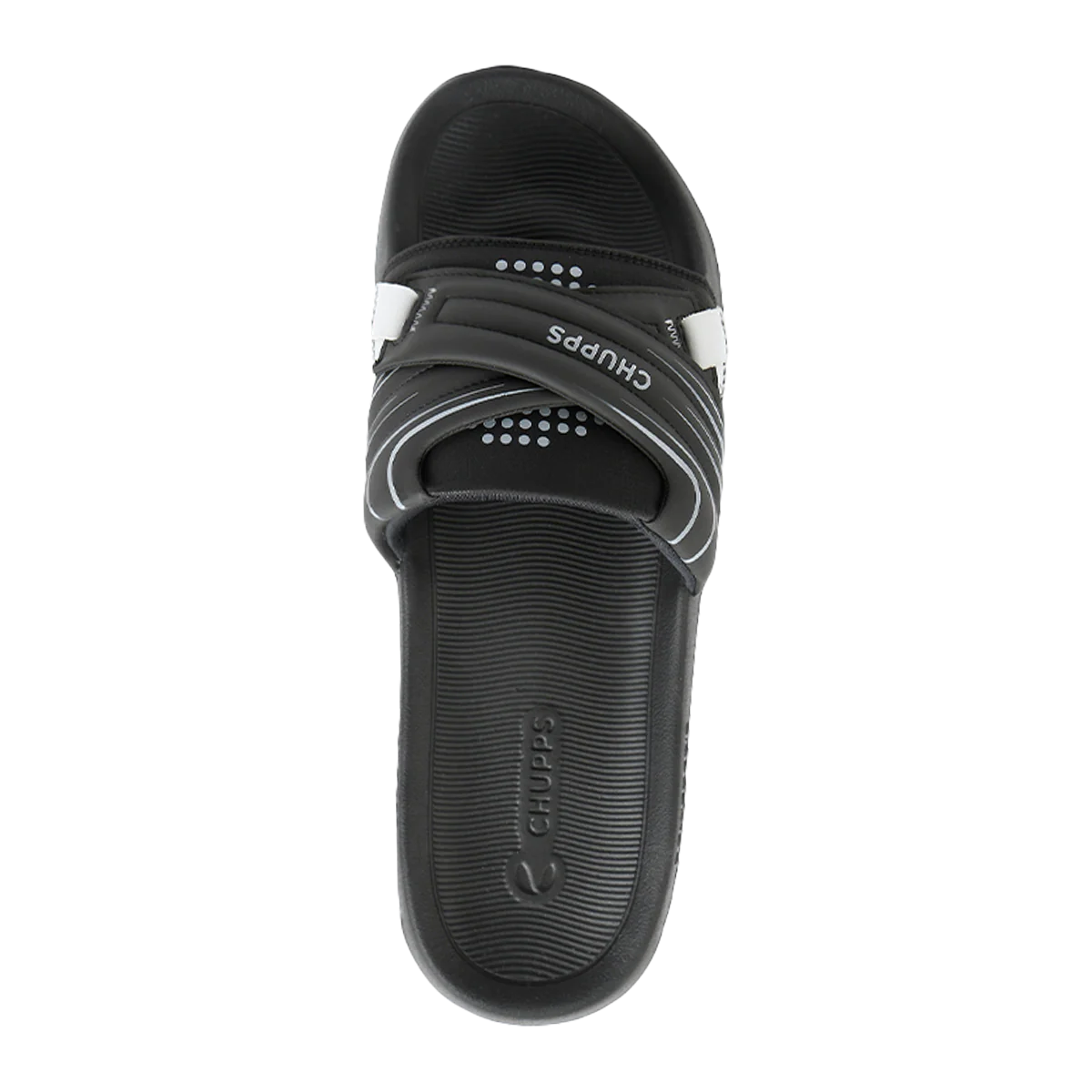Chupps Men's Black Sport Comfort Slides | Premium Lightweight Anti-Slip Casual Slip-On Slippers for Everyday Wear