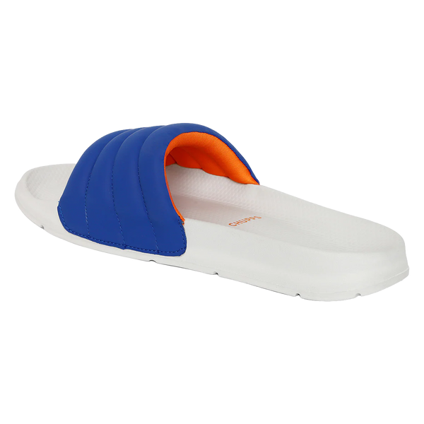 Chupps Men's Royal Blue Comfort Slides | Premium Lightweight Ergonomic Cushioned Casual Slip-On Slippers for Everyday Wear
