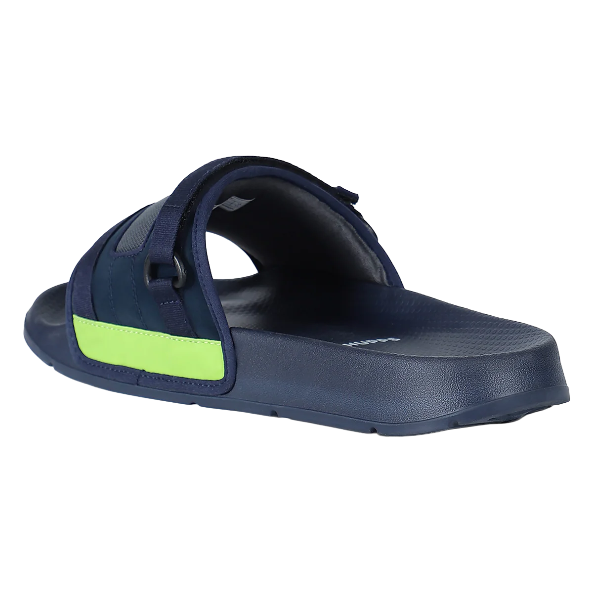 Chupps Men's Navy & Neon Green Utility Comfort Slides | Premium Lightweight Ergonomic Anti-Slip Casual Slip-On Slippers