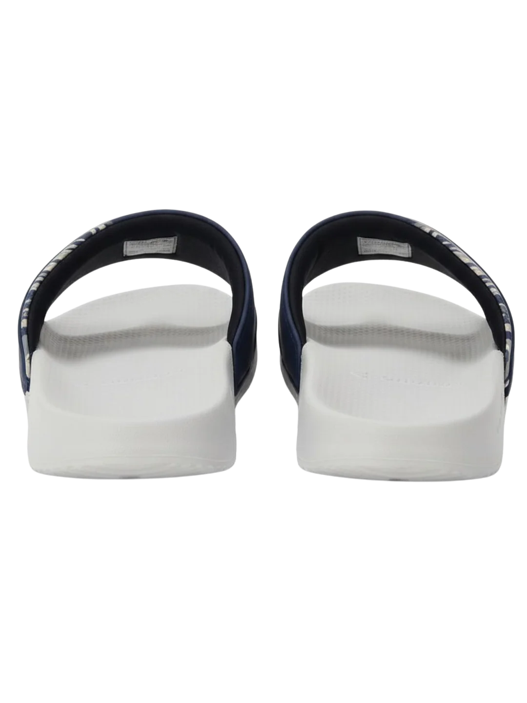 Chupps Men's White & Blue Printed Comfort Slides | Premium Lightweight Cushioned Anti-Slip Casual Slip-On Slippers for Everyday Wear