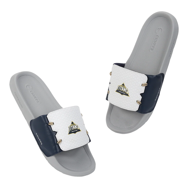 Chupps Men's Navy & White Comfort Slides | Premium Lightweight Cushioned Anti-Slip Casual Slip-On Slippers for Everyday Wear