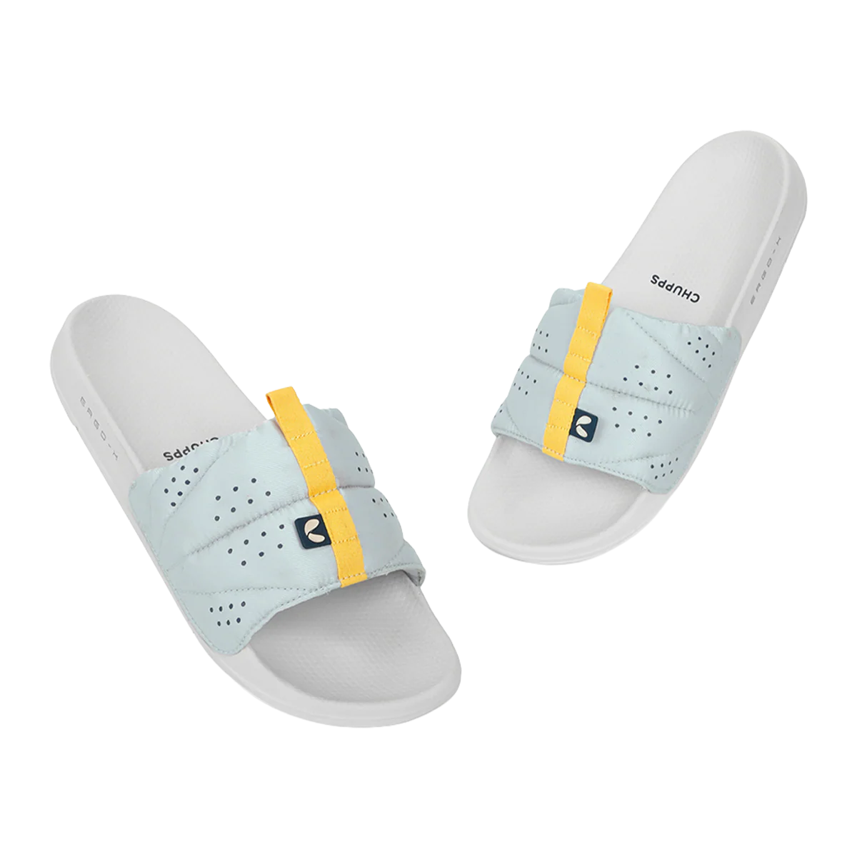 Chupps Men's Ice Blue Comfort Slides | Premium Lightweight Ergonomic Anti-Slip Casual Slip-On Slippers for Everyday Wear