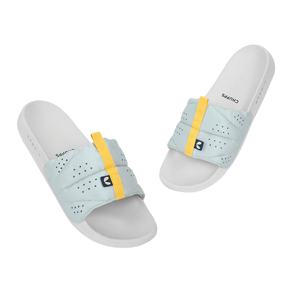 Chupps Men's Ice Blue Comfort Slides | Premium Lightweight Ergonomic Anti-Slip Casual Slip-On Slippers for Everyday Wear