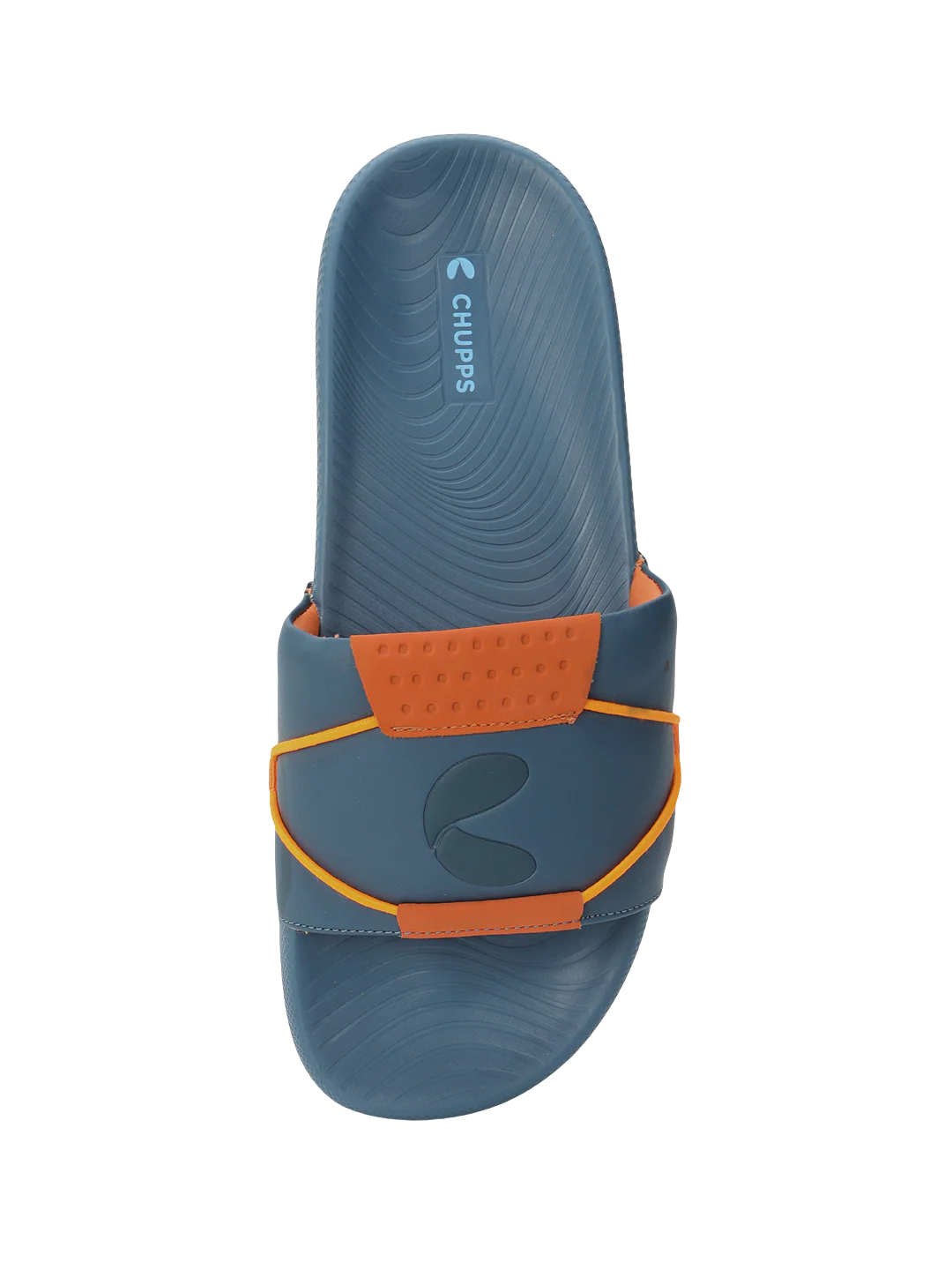 Chupps Men's Blue Comfort Slides | Lightweight Cushioned Anti-Slip Casual Slippers for Daily Wear