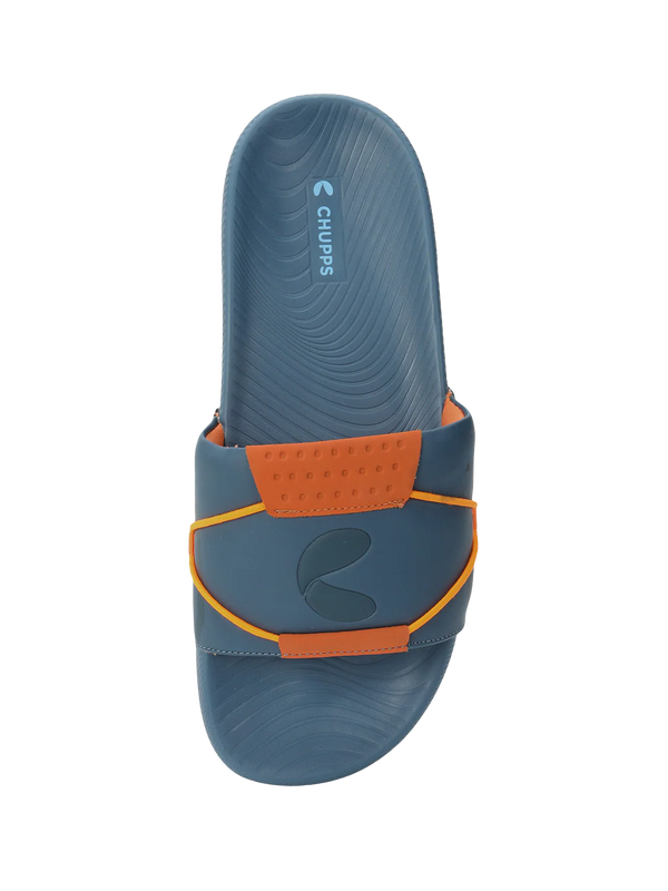 Chupps Men's Blue Comfort Slides | Lightweight Cushioned Anti-Slip Casual Slippers for Daily Wear