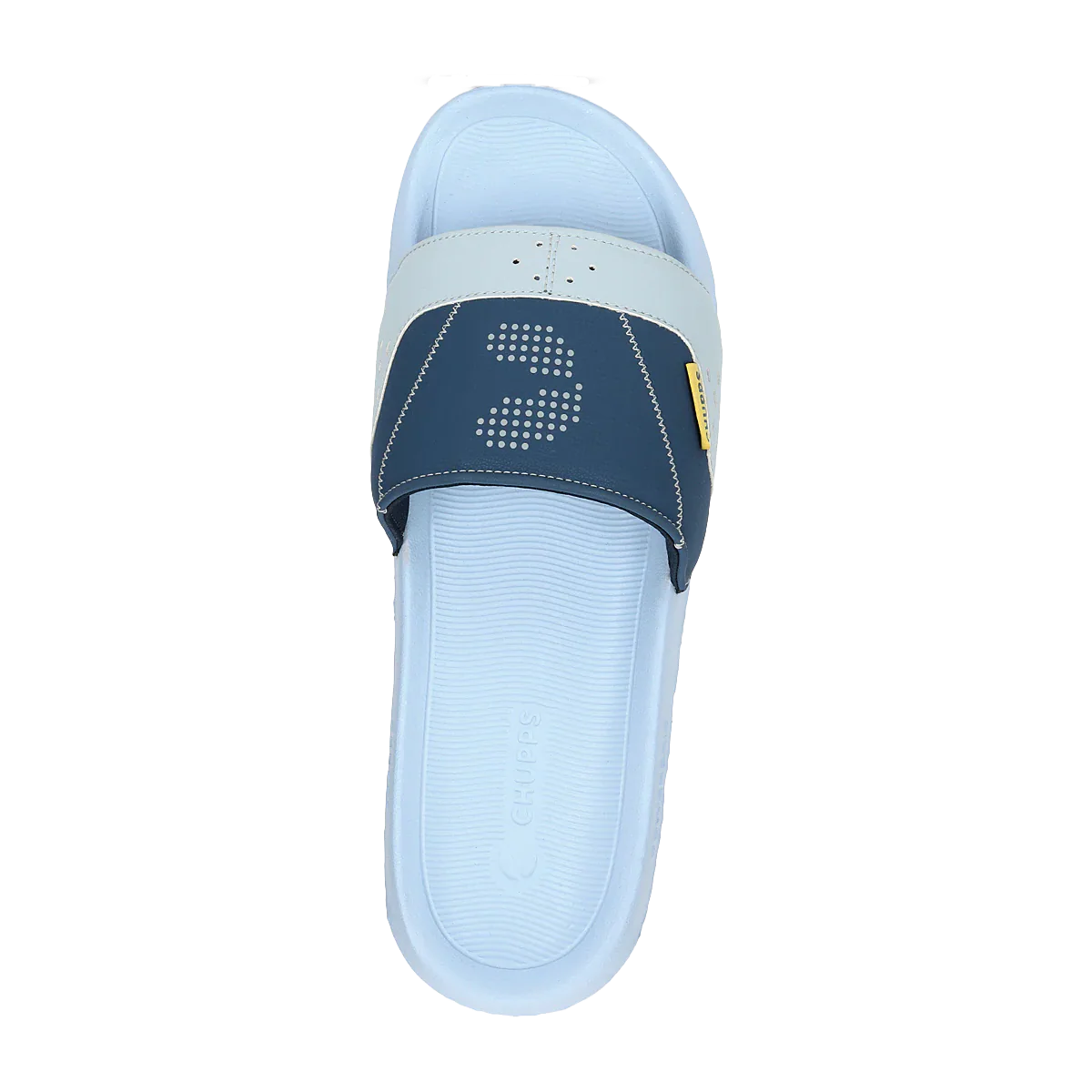 Chupps Men's Sky Blue & Navy Comfort Slides | Premium Lightweight Anti-Slip Casual Slip-On Slippers for Everyday Wear