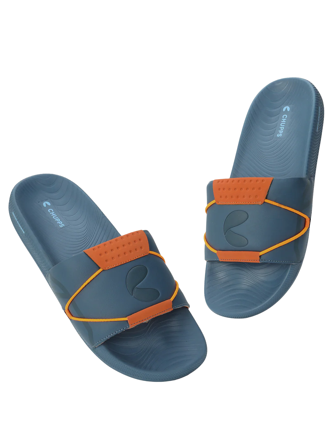 Chupps Men's Blue Comfort Slides | Lightweight Cushioned Anti-Slip Casual Slippers for Daily Wear