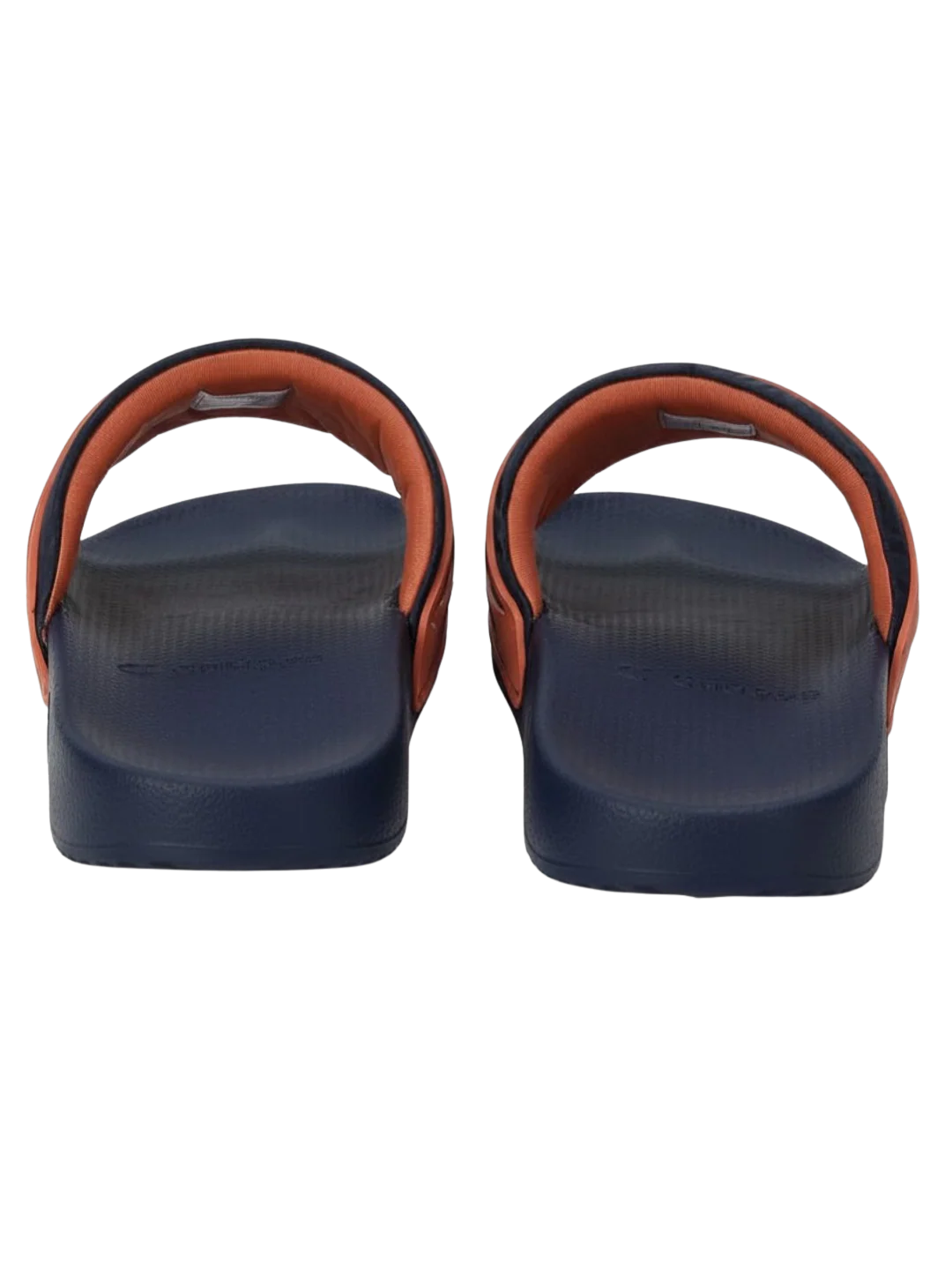 Chupps Men's Navy & Orange Printed Comfort Slides | Premium Lightweight Cushioned Anti-Slip Casual Slip-On Slippers for Everyday Wear