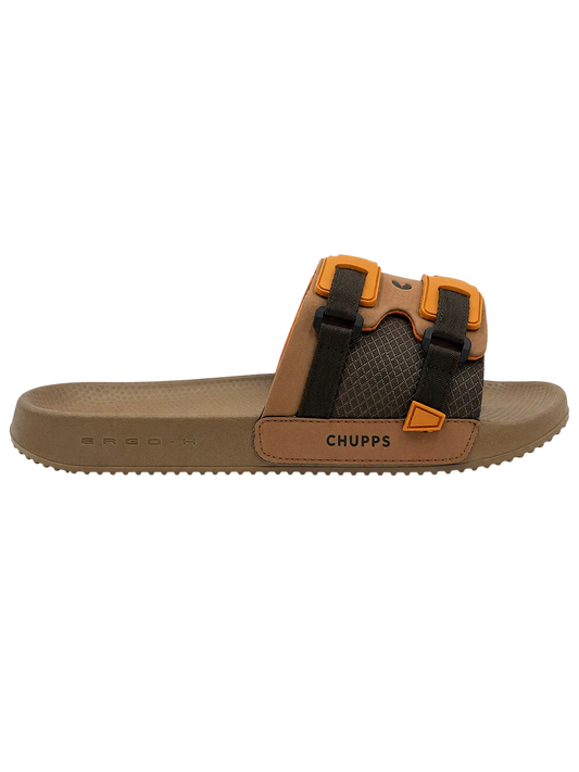Chupps Men's Dual Strap Comfort Slides | Lightweight Adjustable Casual Slippers for Everyday Wear