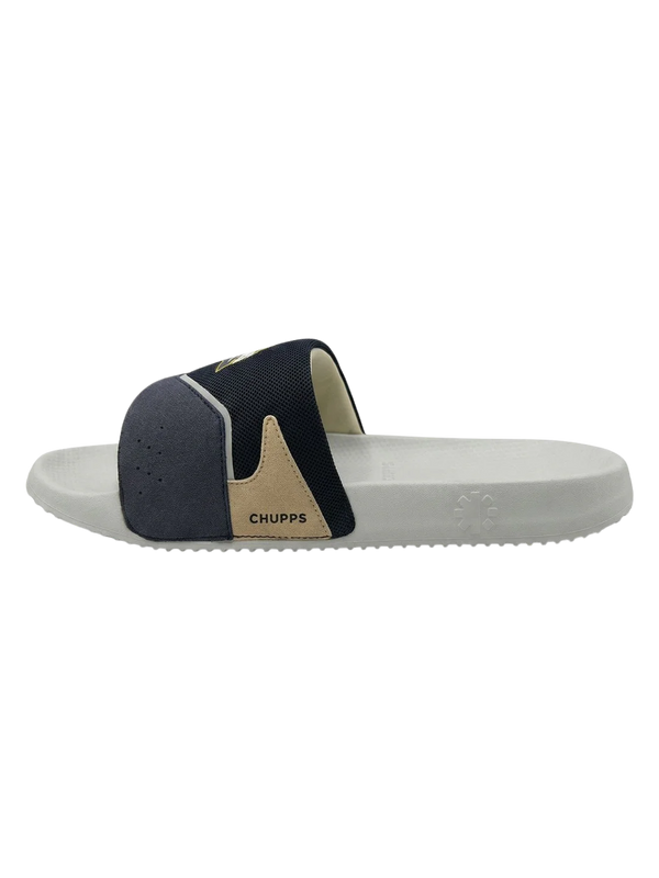 Chupps Men's Navy & White Comfort Slides | Premium Lightweight Cushioned Anti-Slip Casual Slip-On Slippers for Everyday Wear