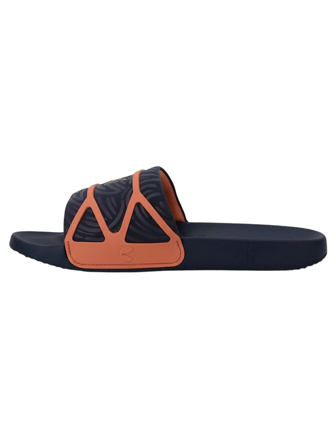 Chupps Men's Navy & Orange Printed Comfort Slides | Premium Lightweight Cushioned Anti-Slip Casual Slip-On Slippers for Everyday Wear