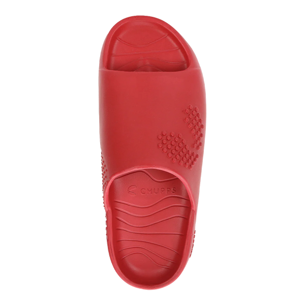 Chupps Men's Red Comfort Slides | Premium Lightweight EVA Anti-Slip Casual Slip-On Slippers for Everyday Wear