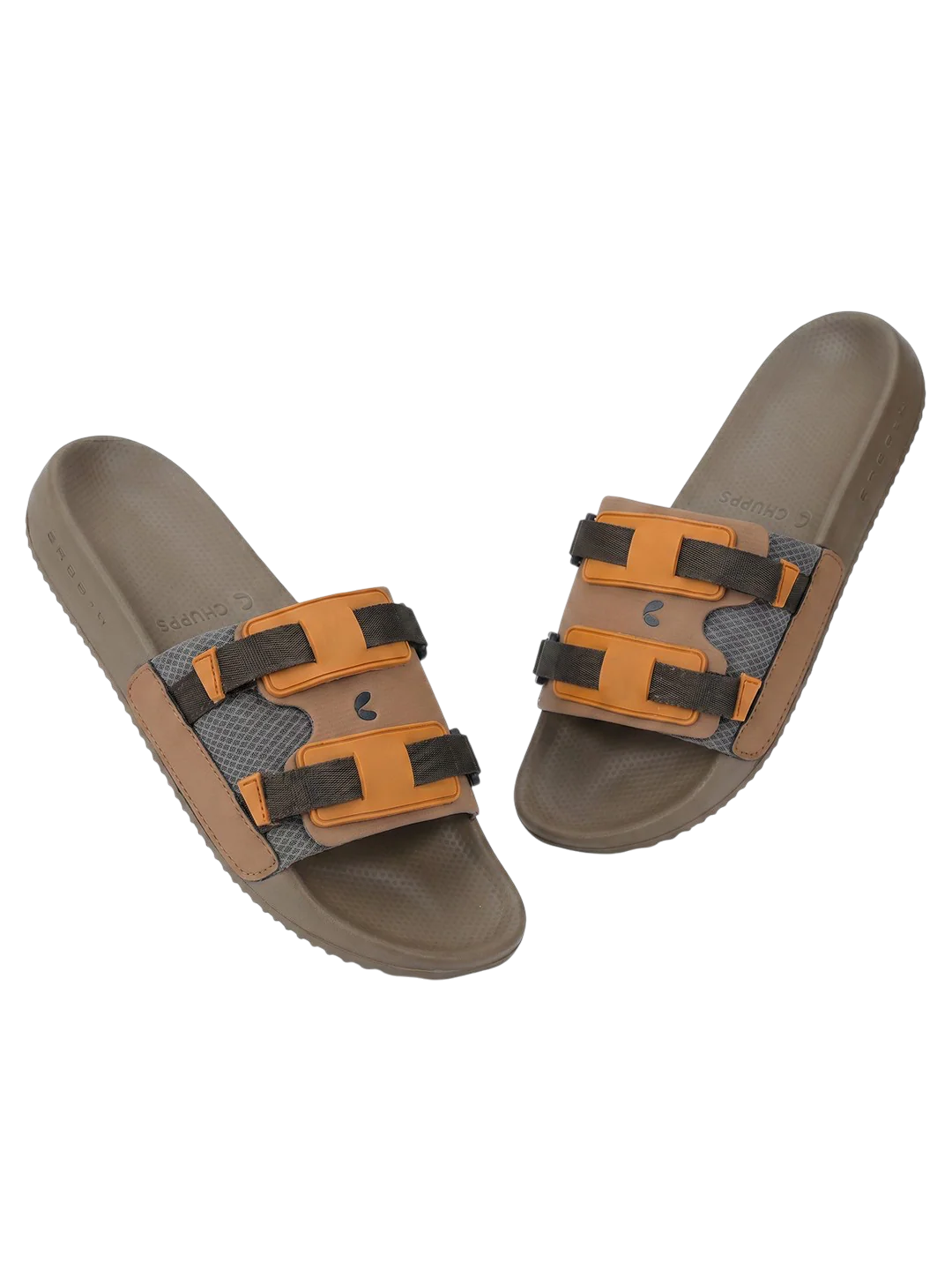 Chupps Men's Dual Strap Comfort Slides | Lightweight Adjustable Casual Slippers for Everyday Wear