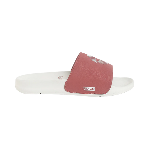 Chupps Men's Grey & Maroon Adjustable Comfort Slides | Premium Lightweight Ergonomic Anti-Slip Casual Slip-On Slippers for Everyday Wear