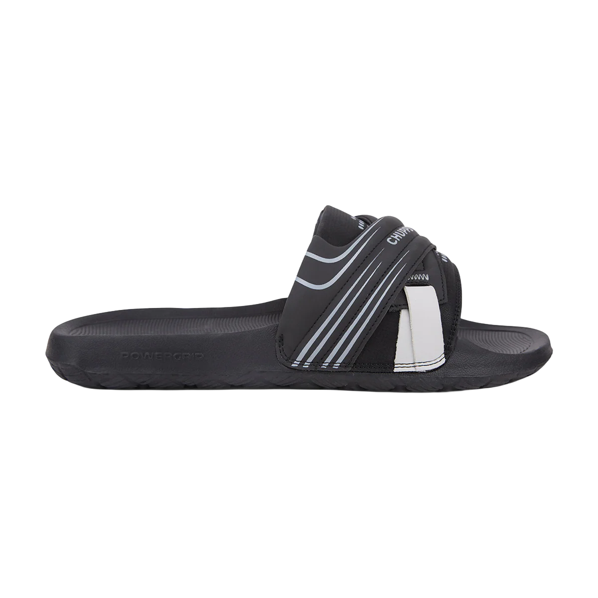 Chupps Men's Black Sport Comfort Slides | Premium Lightweight Anti-Slip Casual Slip-On Slippers for Everyday Wear