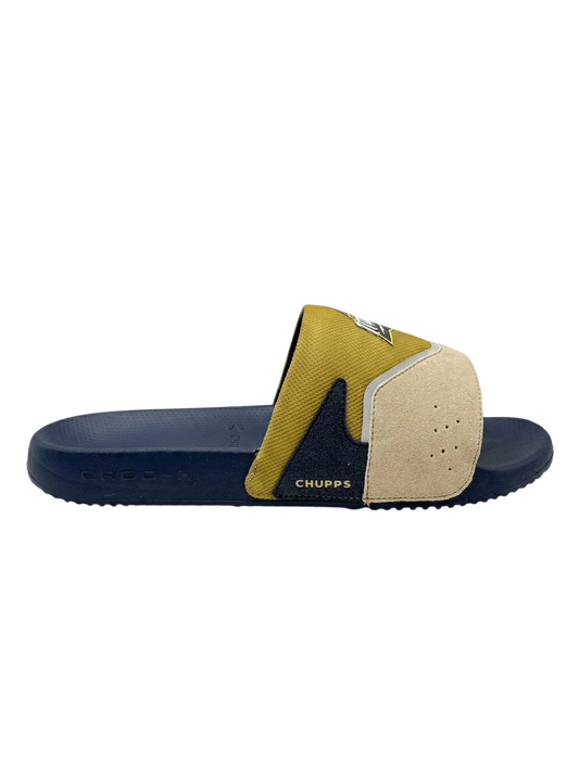 Chupps Men's Olive & Navy Comfort Slides | Premium Lightweight Cushioned Anti-Slip Casual Slip-On Slippers for Everyday Wear