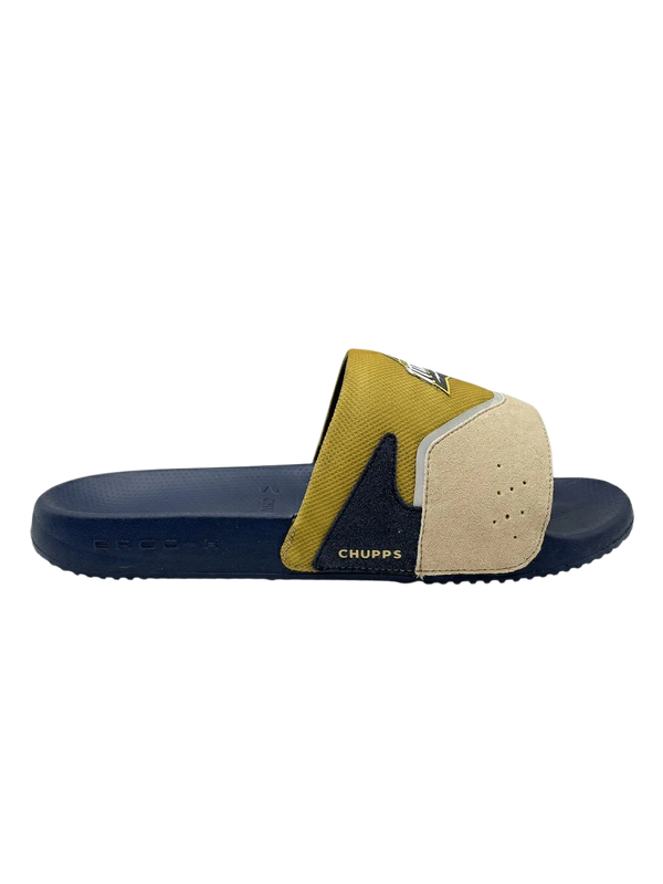 Chupps Men's Olive & Navy Comfort Slides | Premium Lightweight Cushioned Anti-Slip Casual Slip-On Slippers for Everyday Wear
