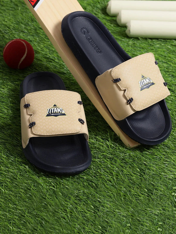 Chupps Men's Beige Comfort Slides | Premium Lightweight Cushioned Anti-Slip Casual Slip-On Slippers for Everyday Wear