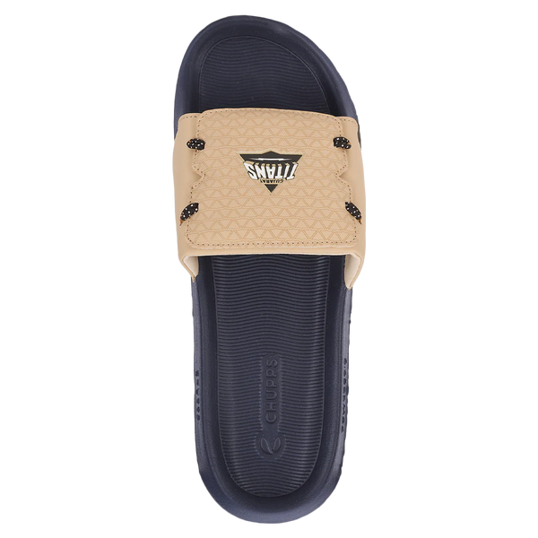 Chupps Men's Beige Comfort Slides | Premium Lightweight Cushioned Anti-Slip Casual Slip-On Slippers for Everyday Wear