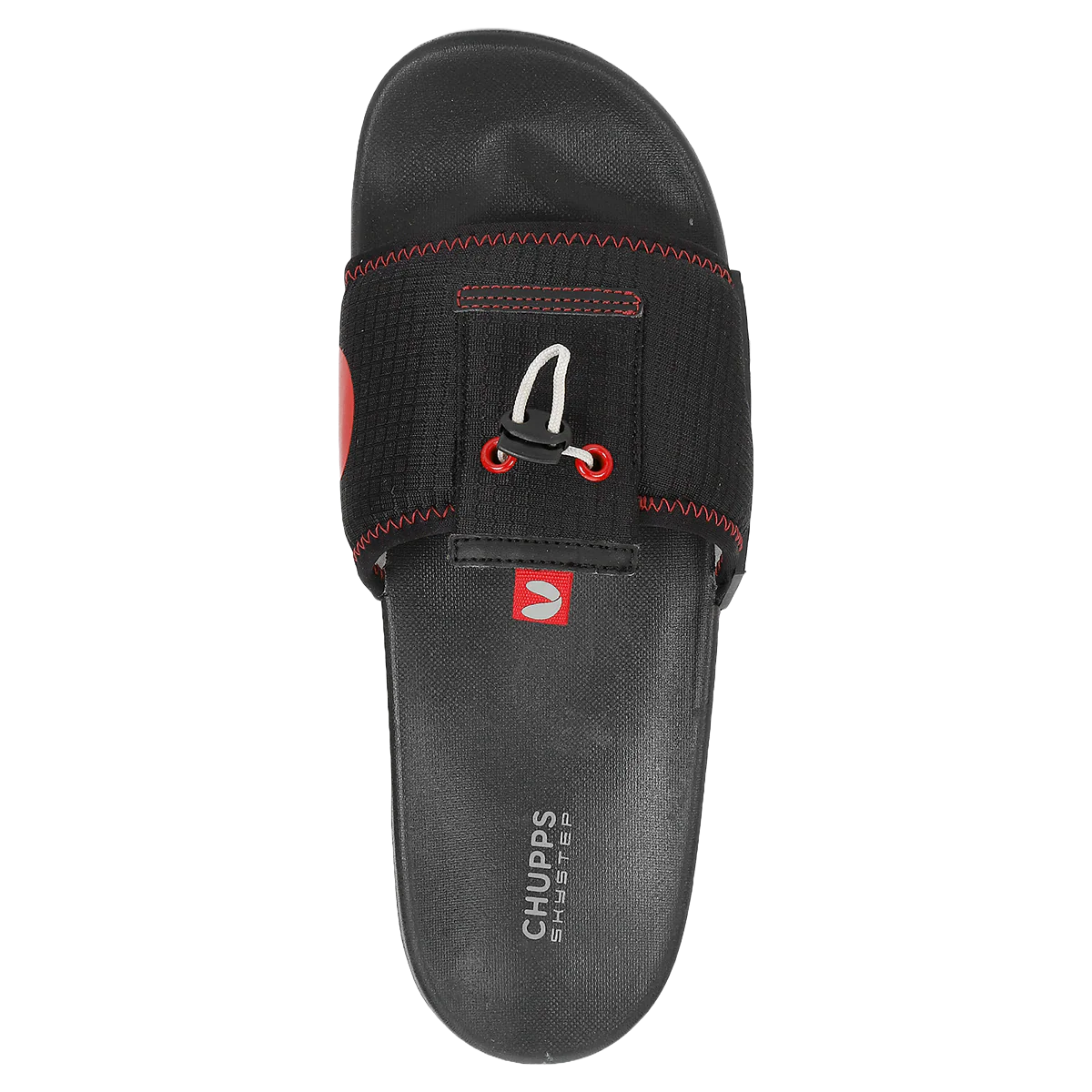 Chupps Men's Black Utility Comfort Slides | Premium Lightweight Adjustable Anti-Slip Casual Slip-On Slippers for Everyday Wear