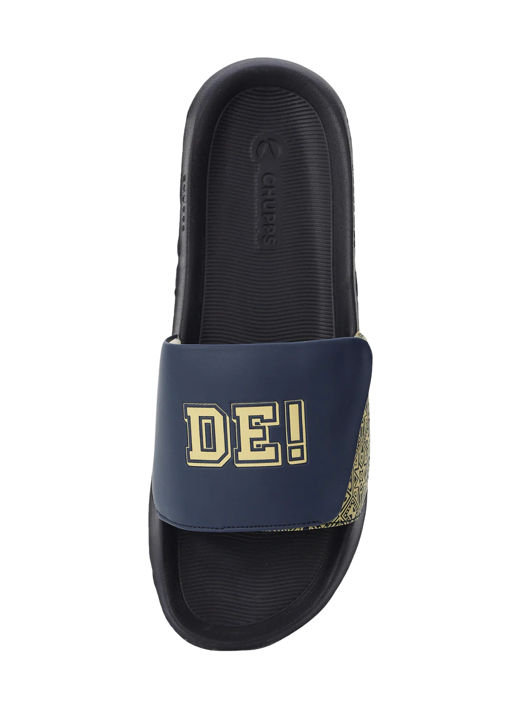 Chupps Men's Printed Adjustable Comfort Slides | Premium Lightweight Cushioned Anti-Slip Casual Slip-On Slippers for Everyday Wear