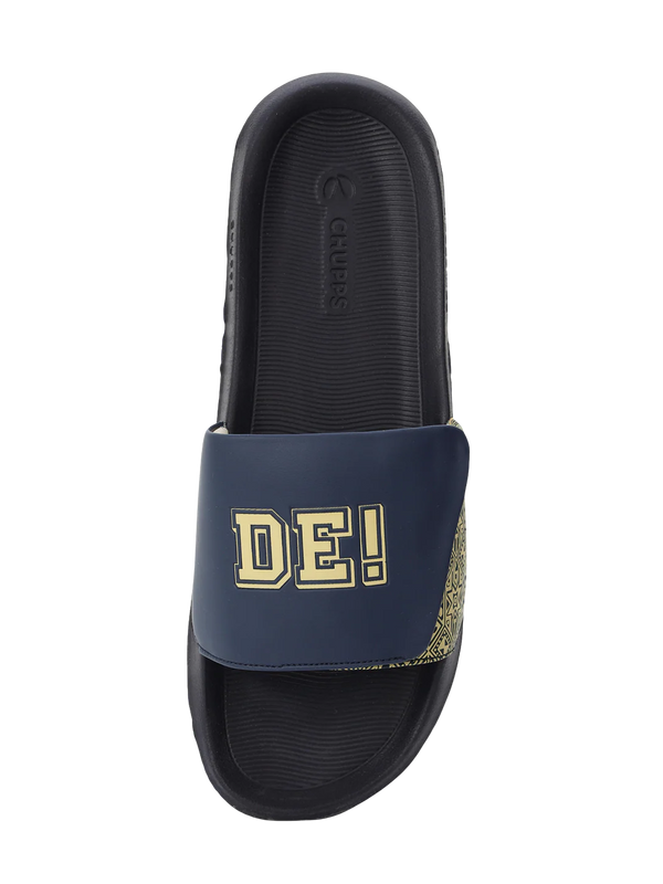 Chupps Men's Printed Adjustable Comfort Slides | Premium Lightweight Cushioned Anti-Slip Casual Slip-On Slippers for Everyday Wear