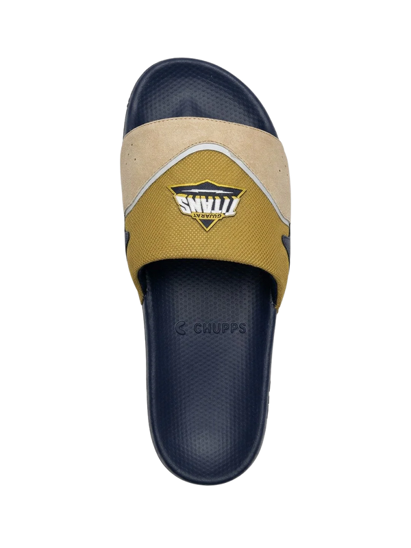 Chupps Men's Olive & Navy Comfort Slides | Premium Lightweight Cushioned Anti-Slip Casual Slip-On Slippers for Everyday Wear