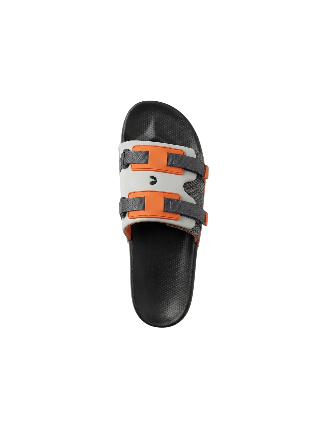 Chupps Men's Grey & Orange Dual Strap Comfort Slides | Premium Lightweight Adjustable Anti-Slip Casual Slippers for Everyday Wear