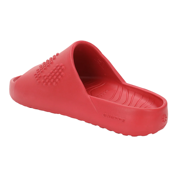 Chupps Men's Red Comfort Slides | Premium Lightweight EVA Anti-Slip Casual Slip-On Slippers for Everyday Wear