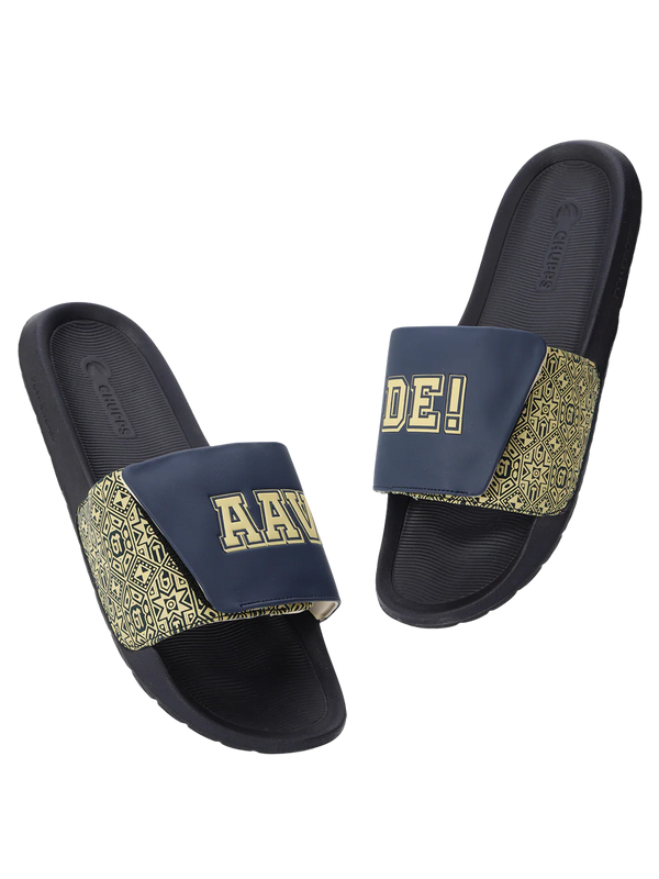Chupps Men's Printed Adjustable Comfort Slides | Premium Lightweight Cushioned Anti-Slip Casual Slip-On Slippers for Everyday Wear